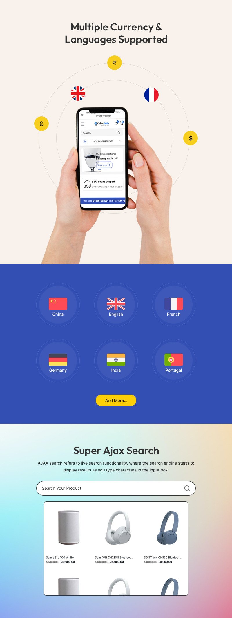 Cybertech - 电子和小工具大型商店多用途 Shopify 2.0 响应式主题