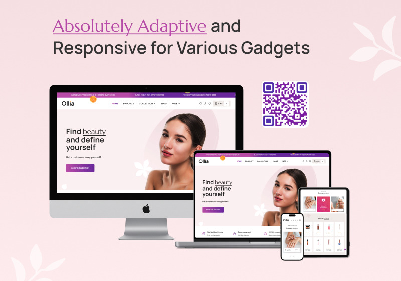 Ollia - 化妆品和美容、健康治疗 Shopify 2.0 主题 #347540