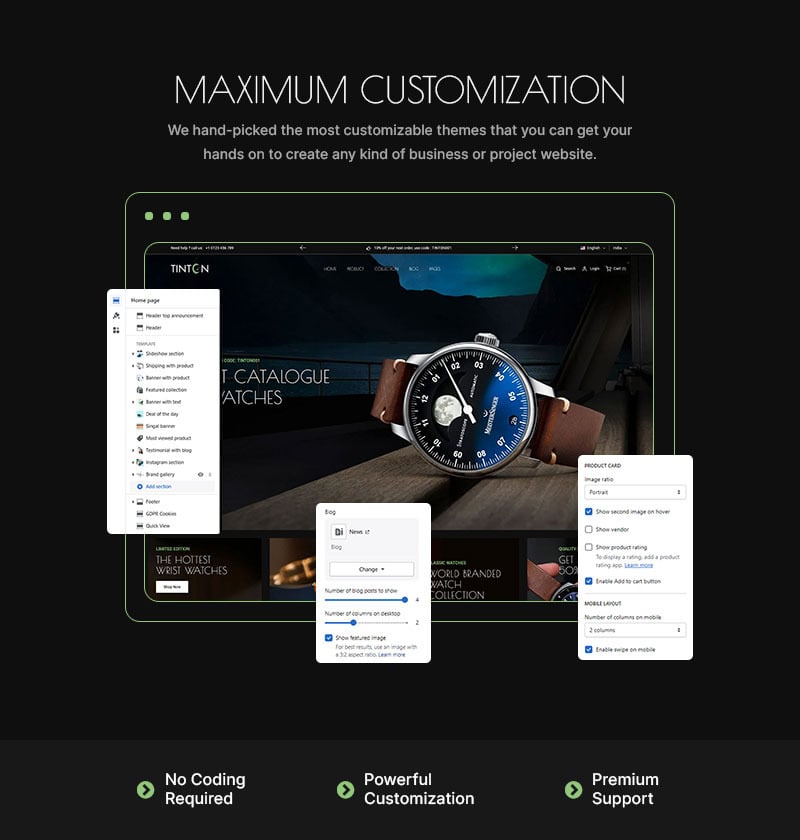 Tinton World - 高级手表和香水多用途 Shopify 2.0 响应式主题