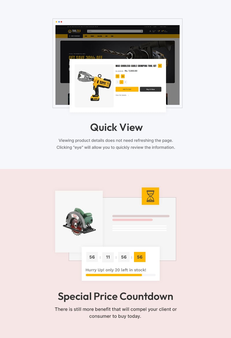 Toolzila - 车库工具和配件大型商店多用途 Shopify 2.0 响应式主题