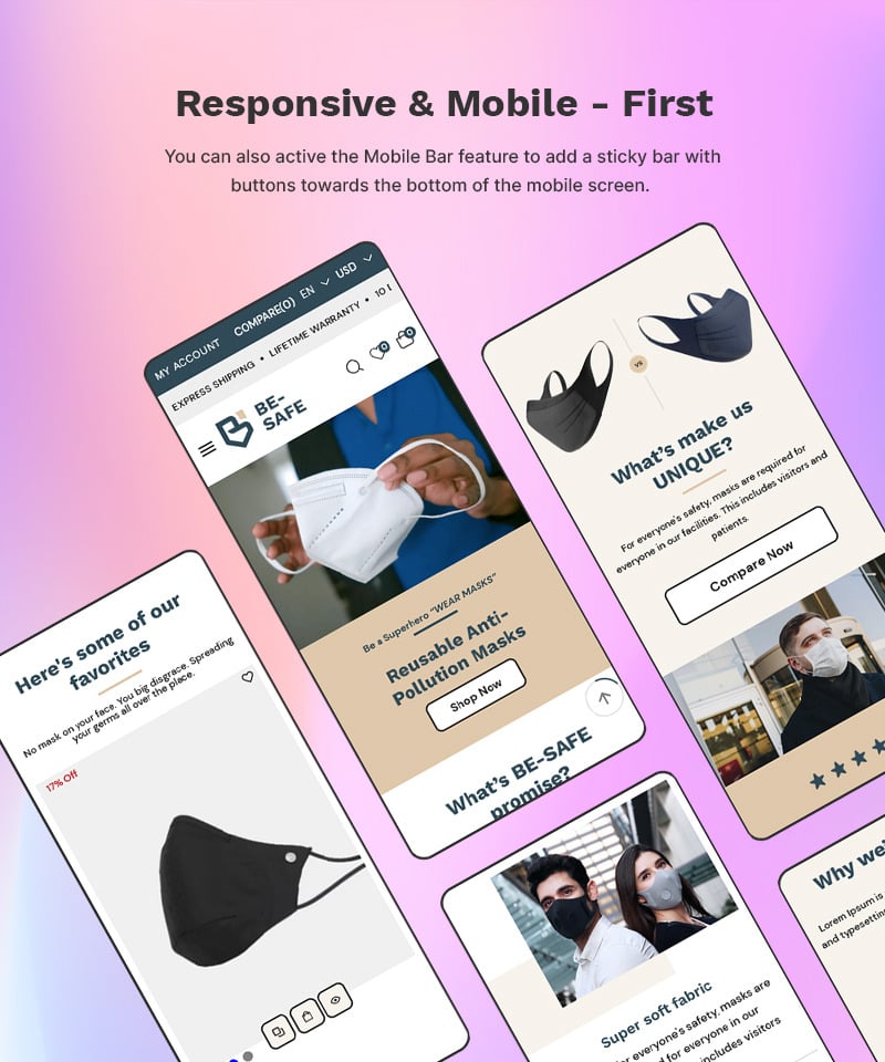 BE SAFE - Health & Medical 高级 Shopify 2.0 多用途响应式主题