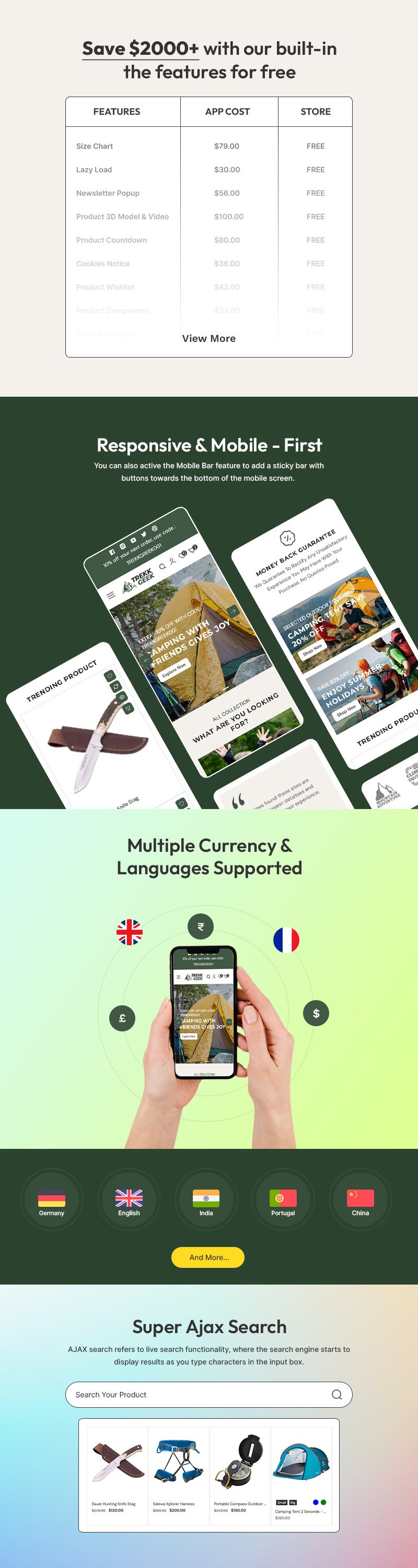 Trekk Geek - 探险旅行徒步露营商店多用途 Shopify 2.0 响应式主题