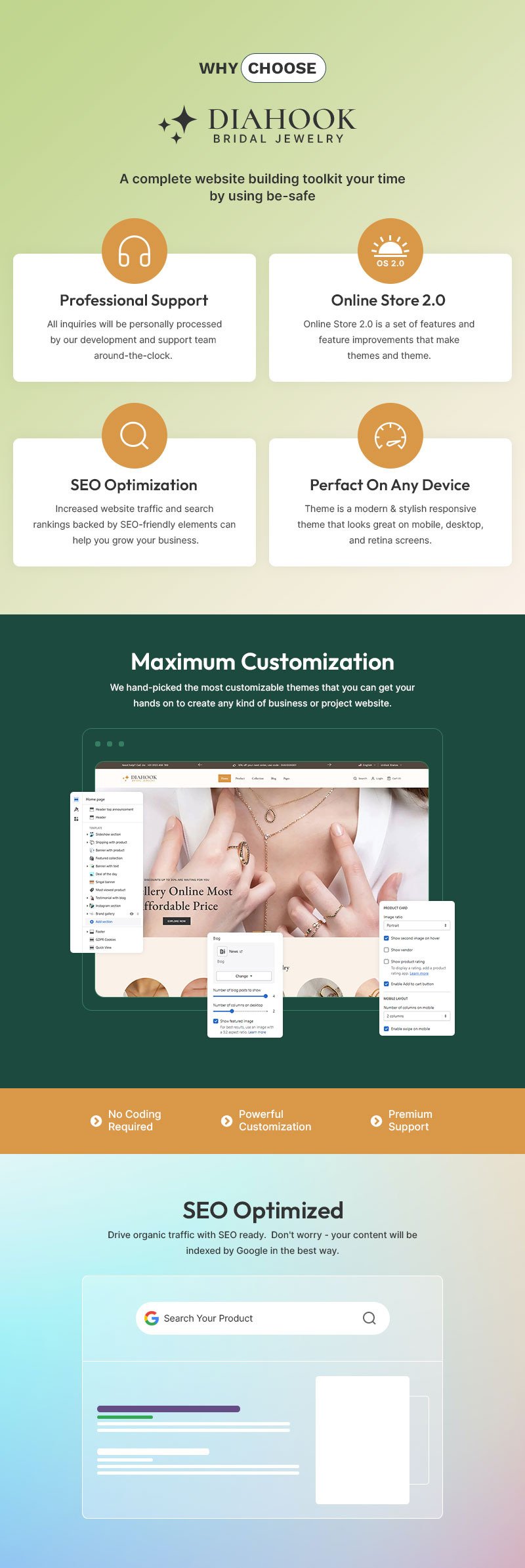 Diahook - 现代珠宝店 Shopify 2.0 响应式主题 #378438