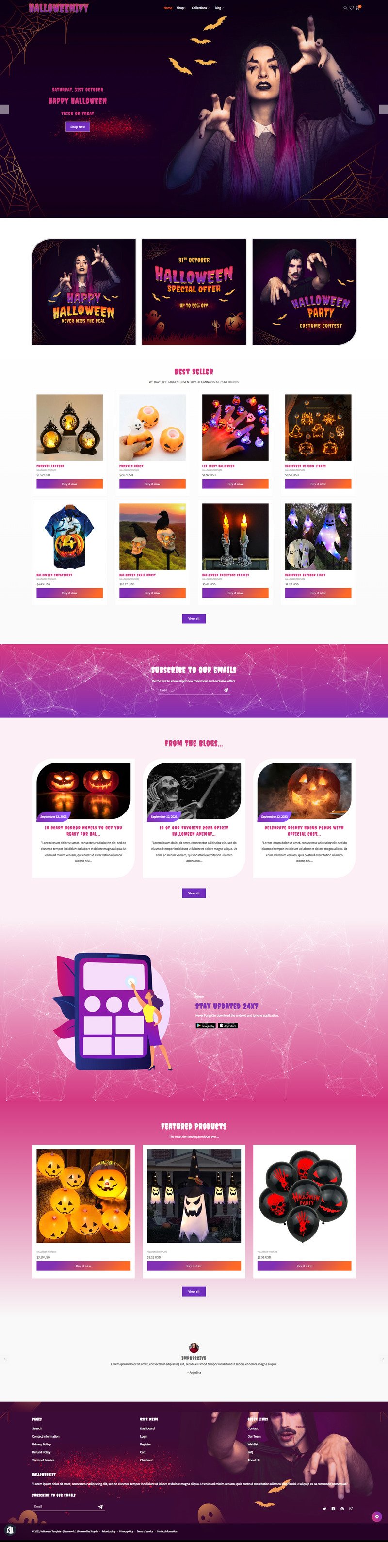 Hallowify - 万圣节 Shopify 2.0 主题 #358967