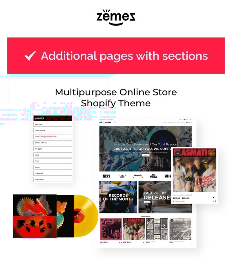 Provinil - 黑胶商店 Shopify 主题 #74416