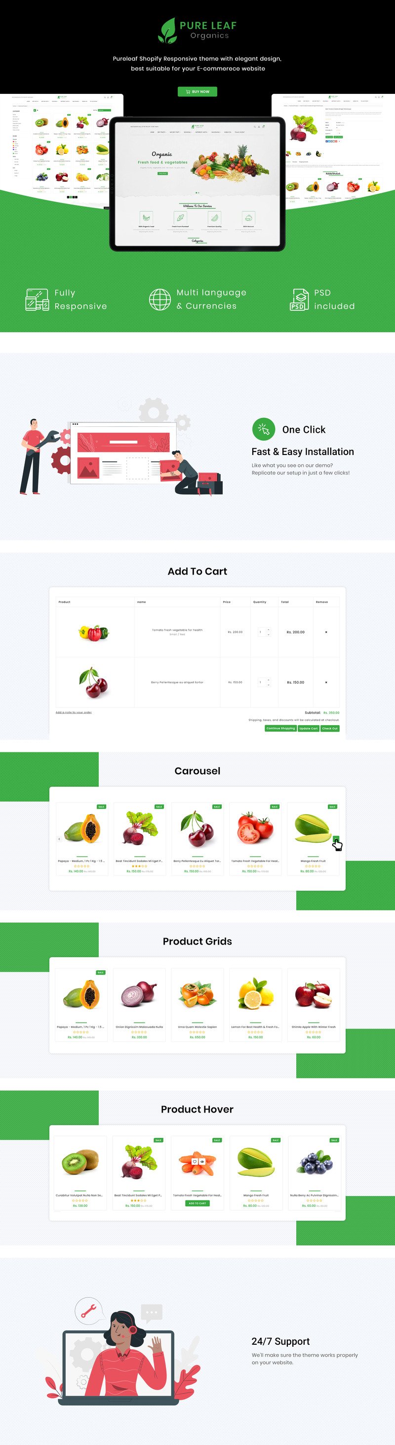 Pureleaf-有机Shopify主题 #86041