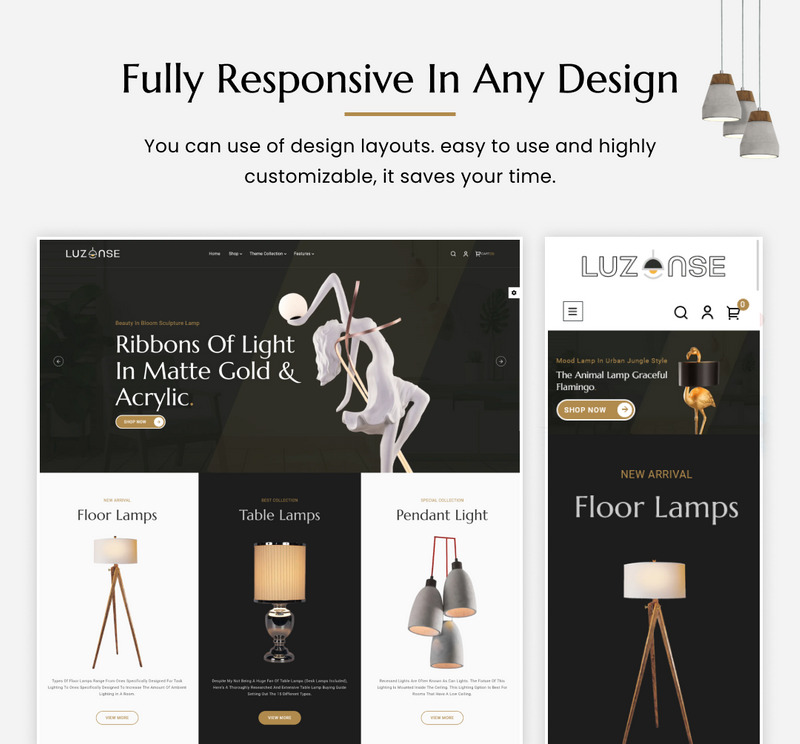 Luzones Lighting 现代 Shopify 2.0 超级商店
