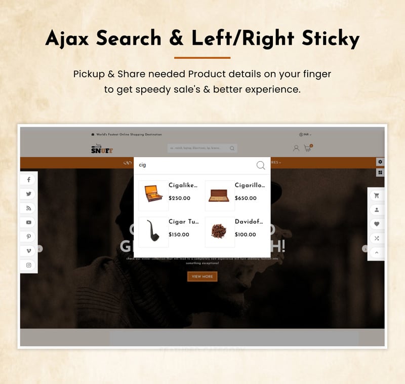 Snuff - Mega Cigar Super Store 2.0 Shopify 主题