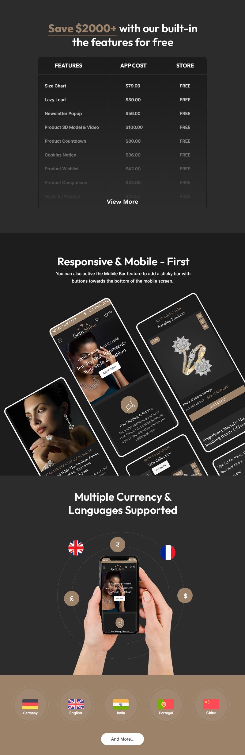 Gemshine - 现代珠宝店 Shopify 2.0 响应式主题 | Shopify OS 2.0