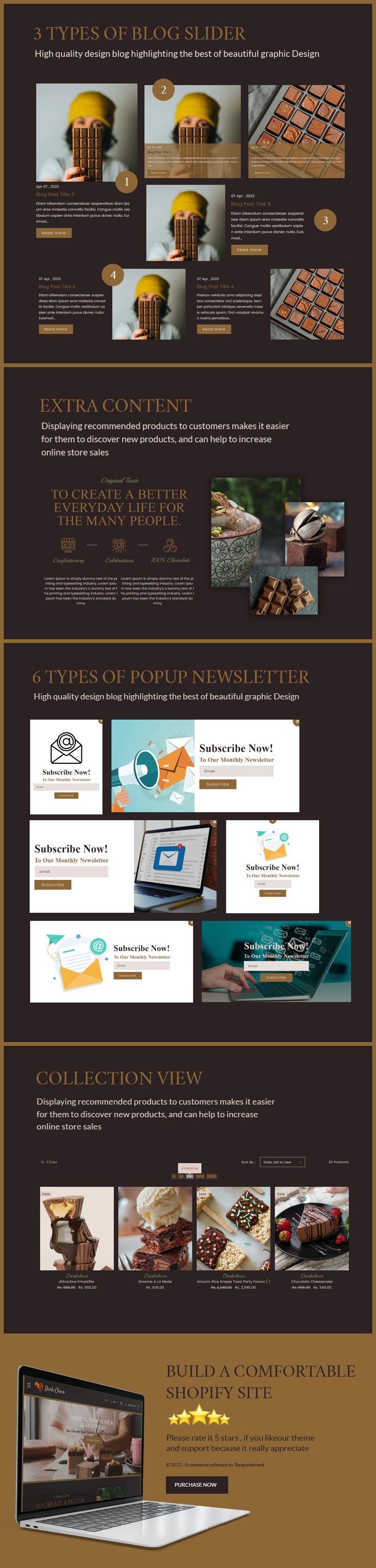 Dark Choco Cake - Choclate Bakery Coffee Shopify 主题