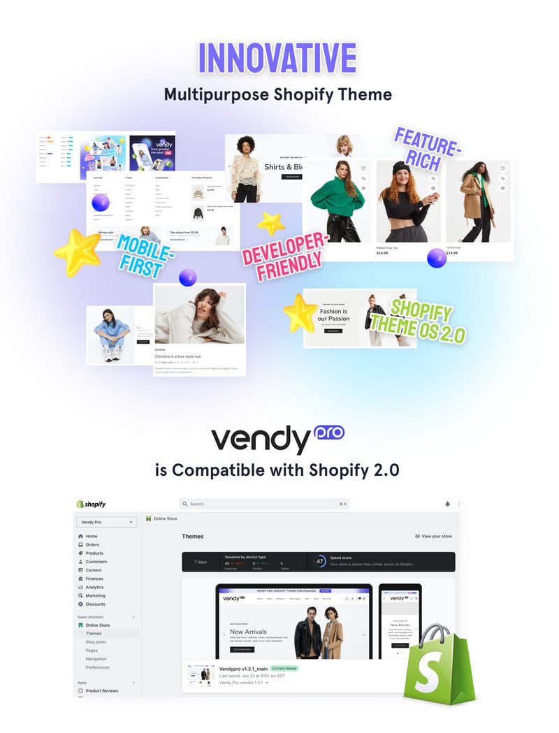 Vendy Pro - 创新的多功能 Shopify 主题操作系统 2.0