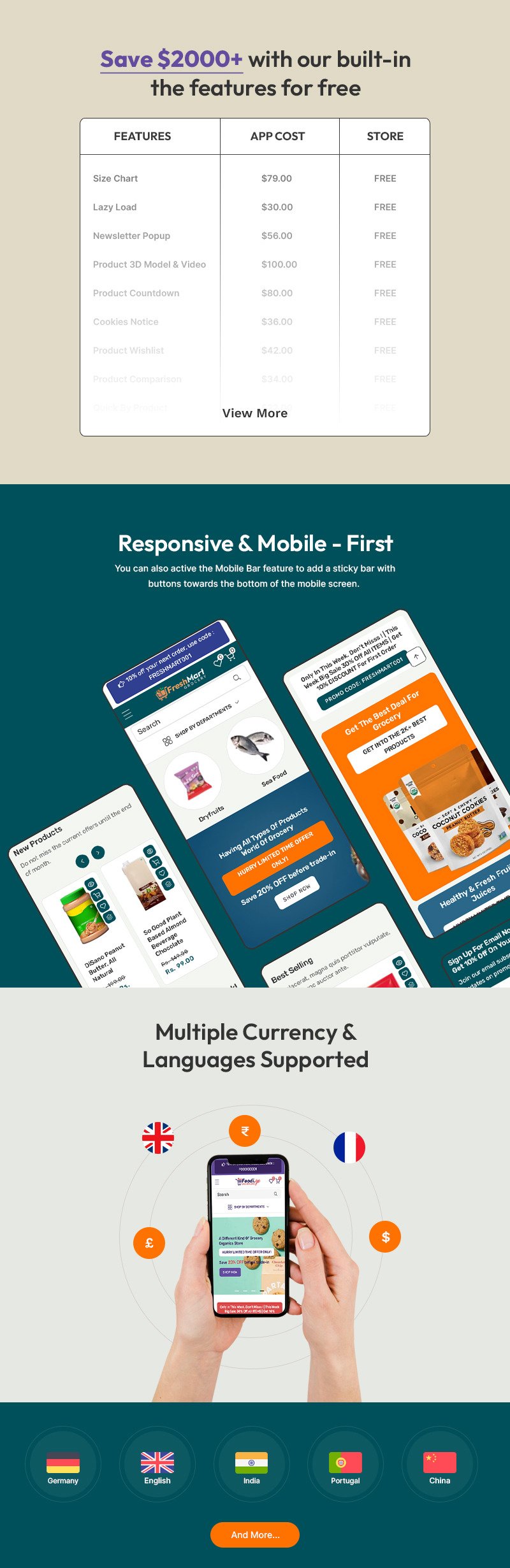 FreshMart - 有机食品、水果和蔬菜电子商务 Shopify 2.0 响应式主题