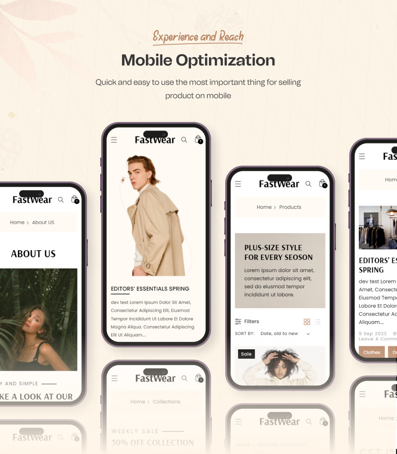 Fast Wear - 时装店最小 Bootstrap Shopify 主题
