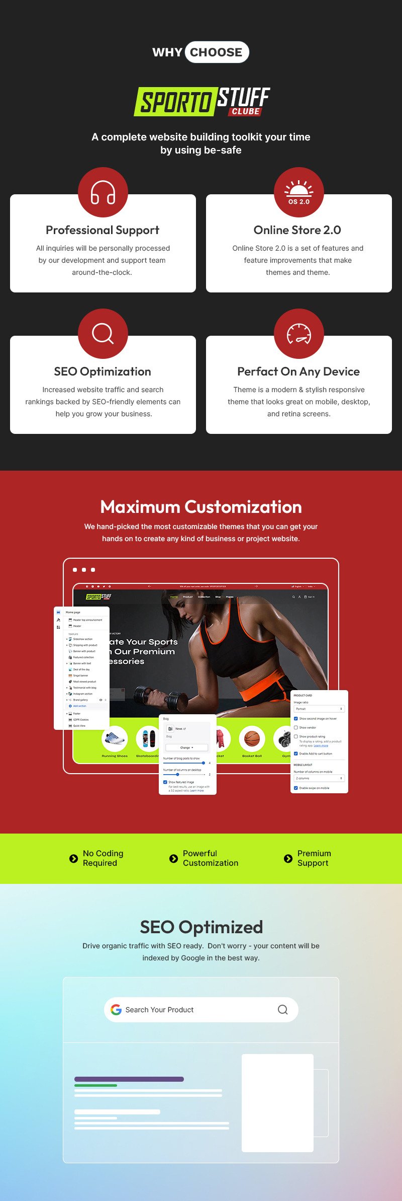 Sporto Stuff - 运动时尚和健身配件多用途 Shopify 2.0 响应式主题