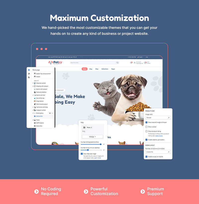 Petzy - 宠物食品和宠物商店多用途 Shopify 2.0 响应式主题