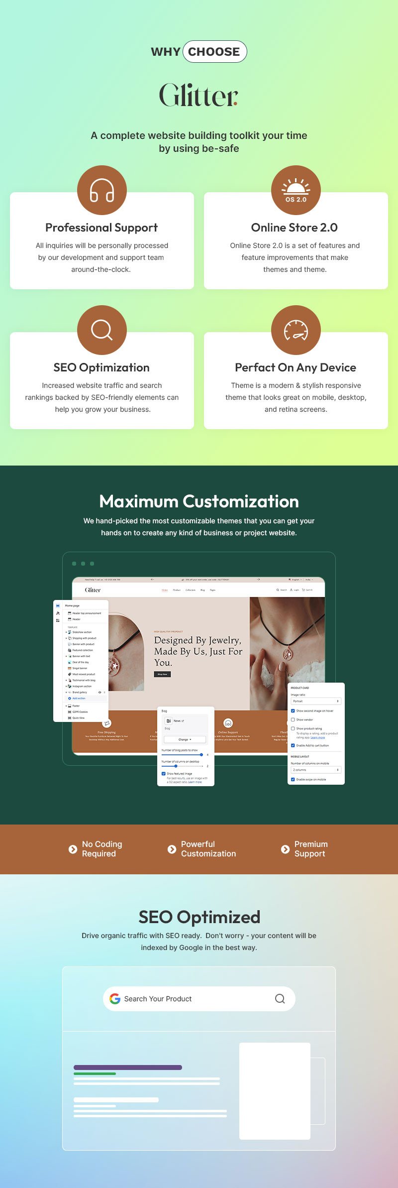 Glitter - 珠宝店 Shopify 2.0 响应式主题 #388650