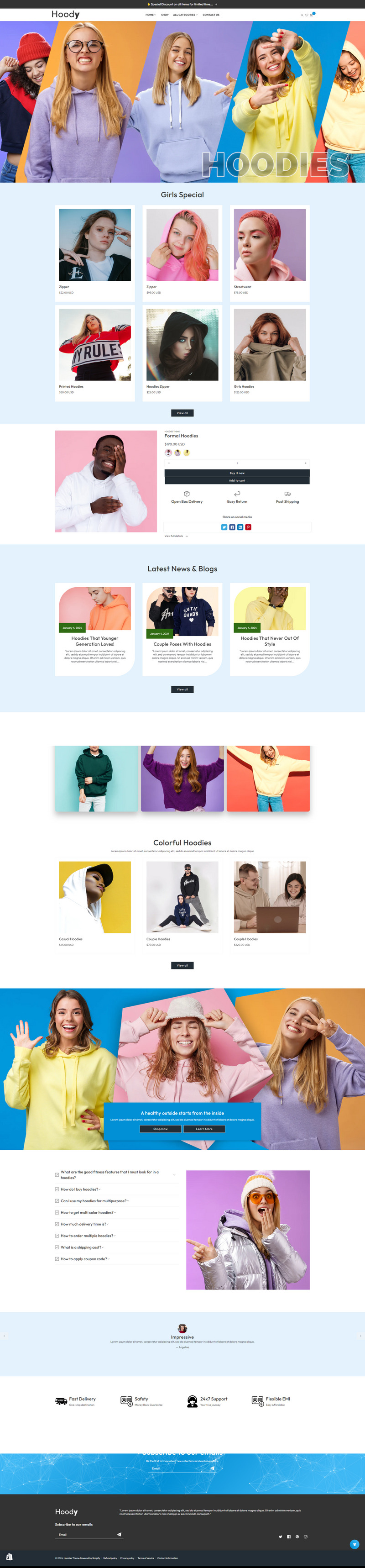 连帽衫 - 连帽衫、T 恤、时尚、服装 Shopify 2.0 主题 #383483