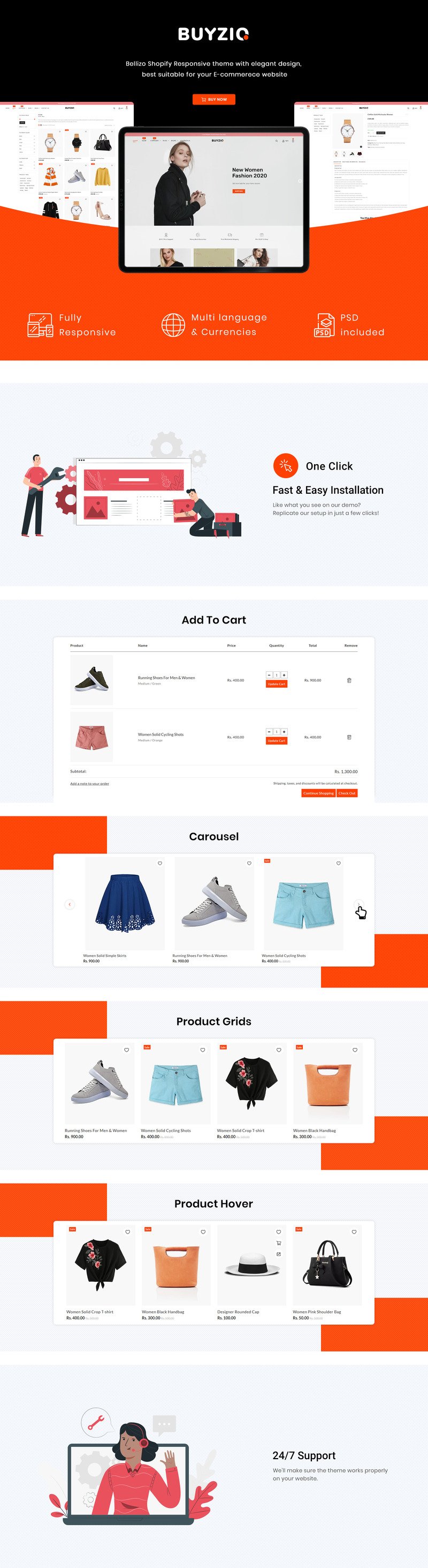 Buyzio-时尚与服装多功能Shopify主题 #174345