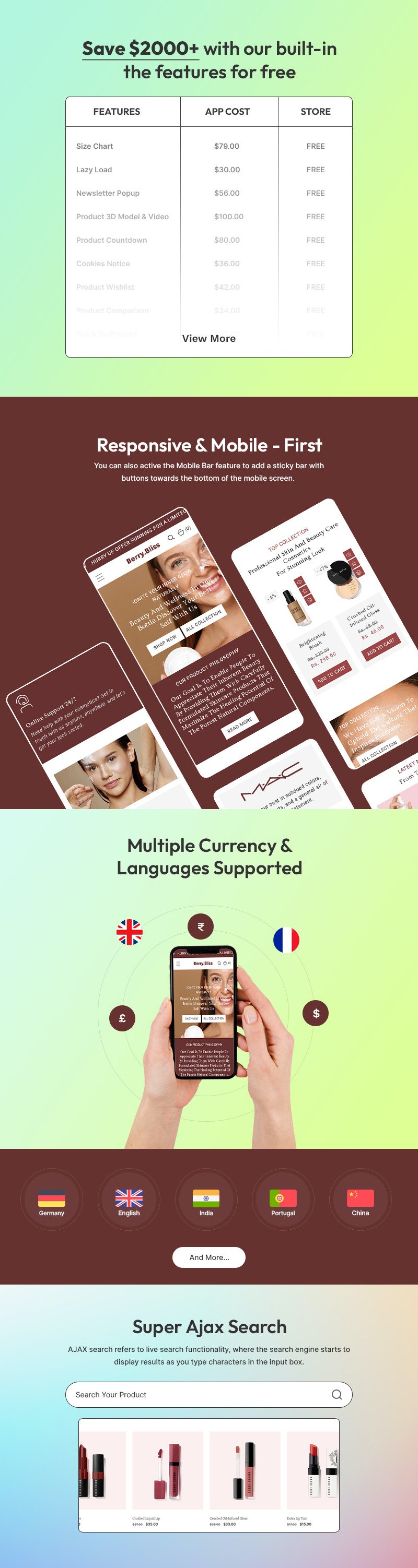 Berry Bliss - 美容化妆品商店多用途 Shopify 2.0 响应式主题