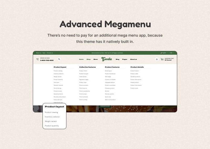 Garlic - 披萨、餐厅和快餐店多用途 Shopify 2.0 响应式主题
