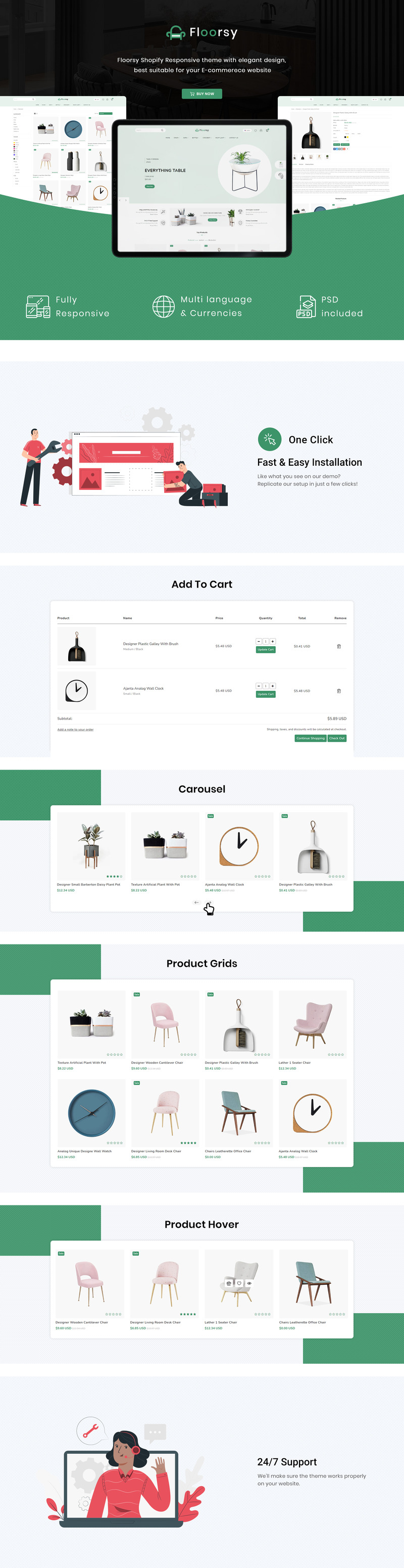 Floorsy-响应式家具Shopify主题 #161898