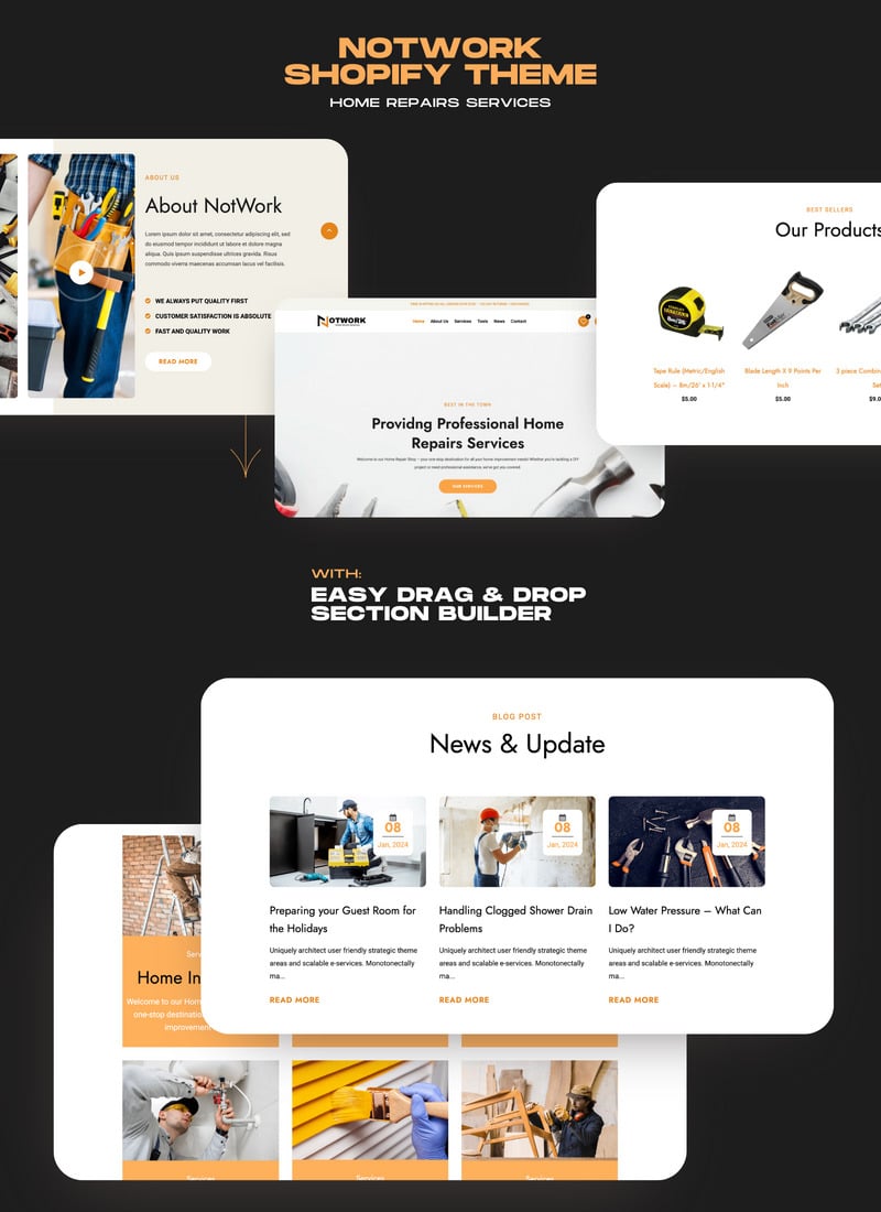 Notwork - 上门维修服务 Shopify 主题 #383969