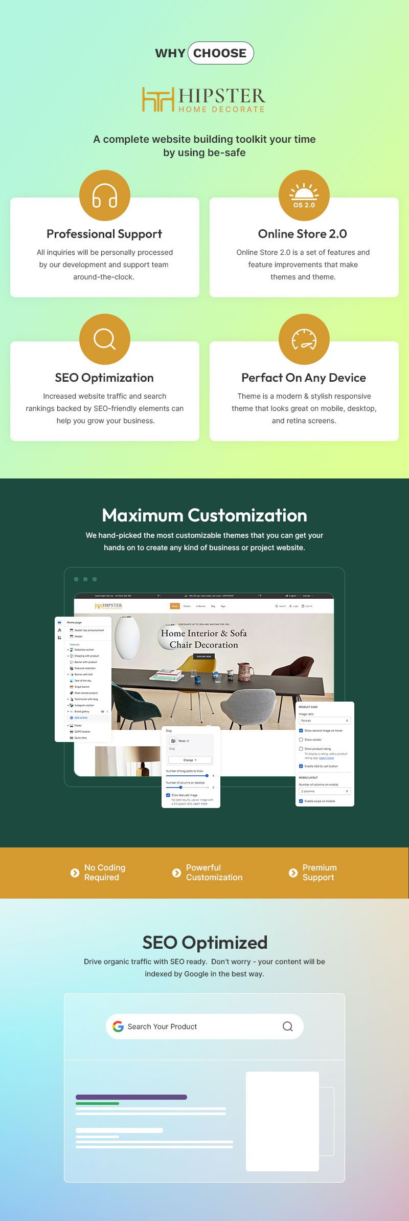Hipster - 室内装饰和家居装饰商店多用途 Shopify 2.0 响应式主题