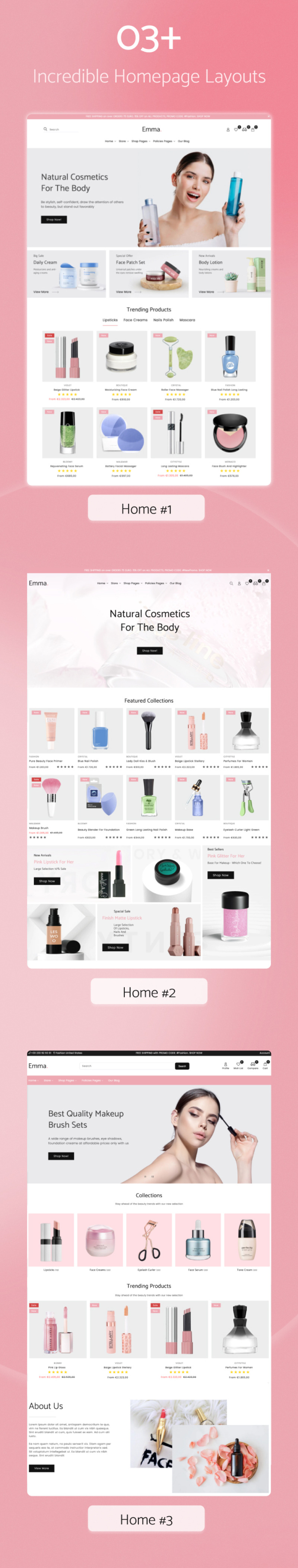 Emma - 健康与美容响应式现代多用途 Shopify 主题 2.0 #263911