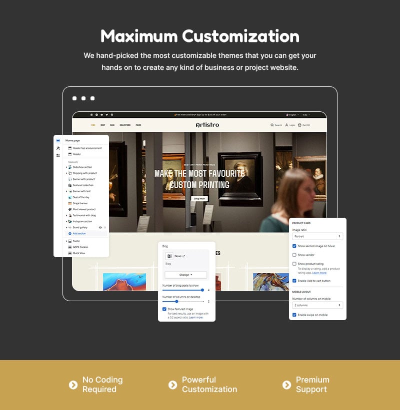 Artistro - 艺术绘画和手工工艺品商店多用途 Shopify 2.0 响应式主题