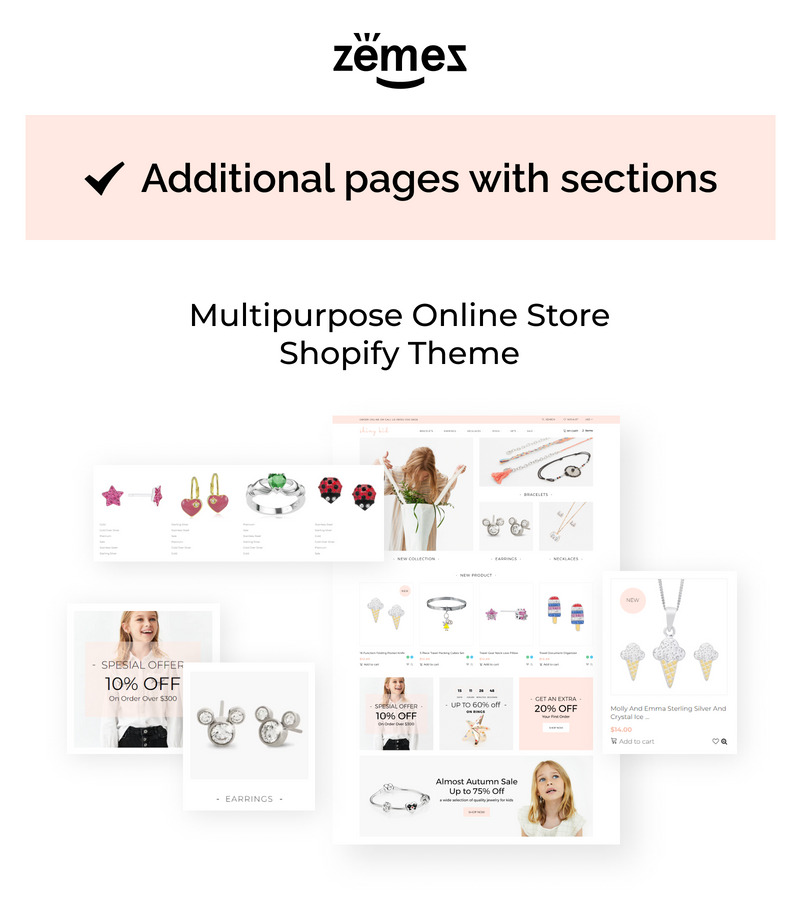 Shiny Kid - 儿童珠宝 Shopify 商店主题 #73426