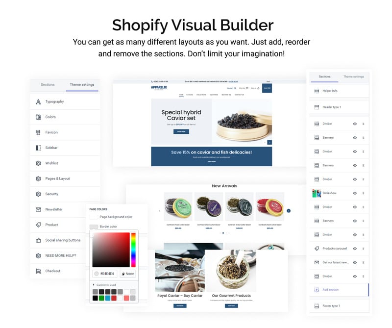 Apparelix Caviar Store Shopify 主题 #191351