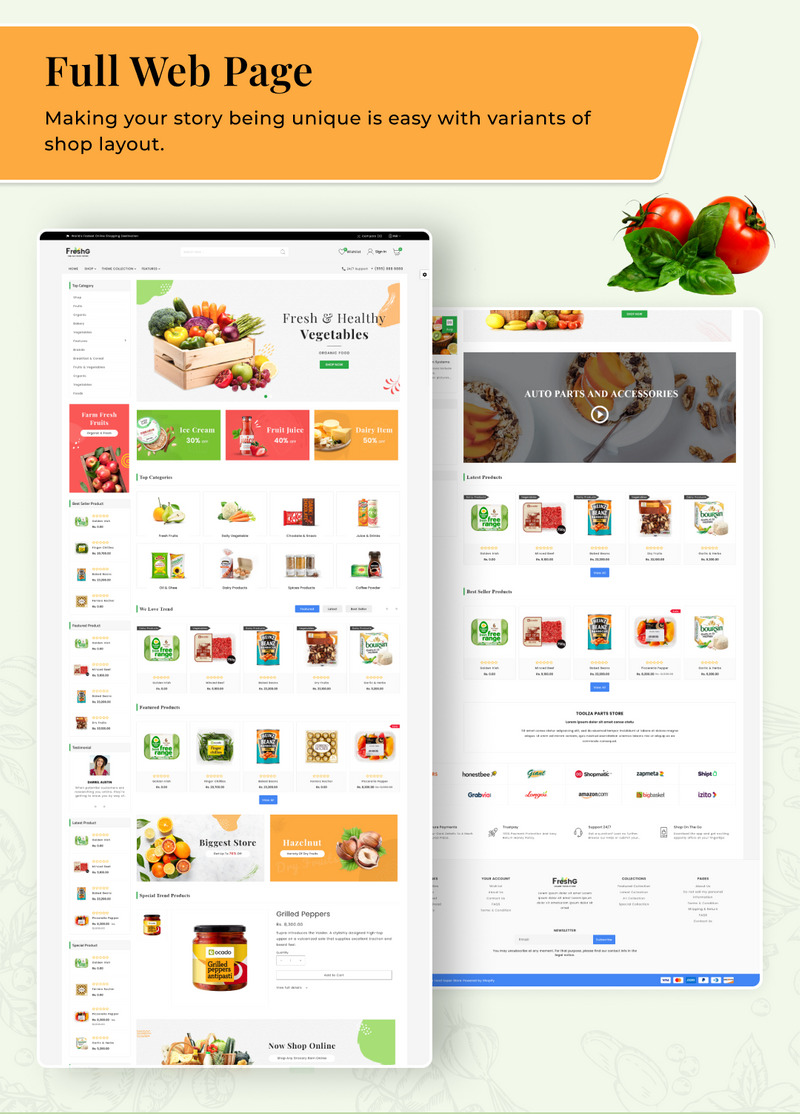 FreshG Mega Grocery–食品饮料–咖啡 Shopify 2.0 高级响应主题