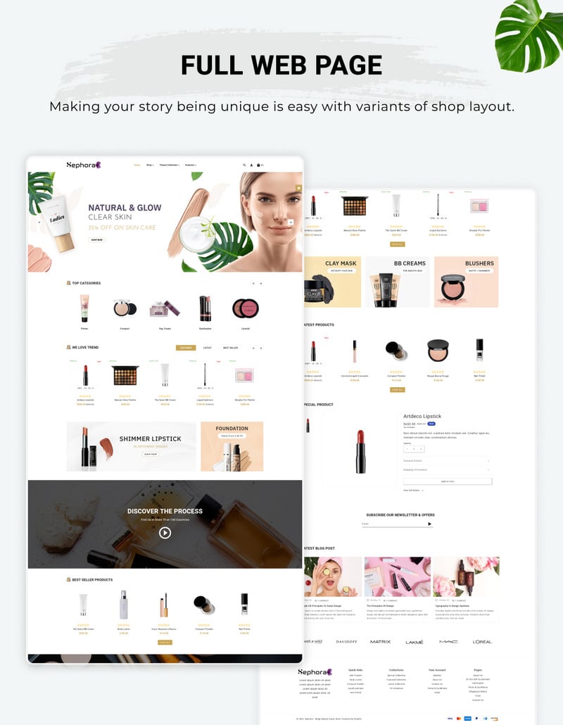 Sephoria Bio-Cosmetics Health-Beauty Shopify 2.0 响应式商店