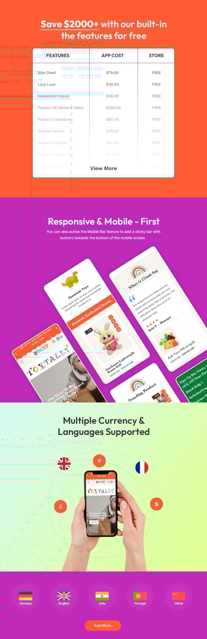 Toytally - 儿童玩具和婴儿时装店多用途 Shopify 2.0 响应式主题