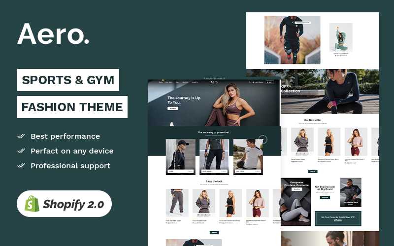 Aero - Sports and Gym Fashion & Accessory 高级 Shopify 2.0 多用途响应式主题