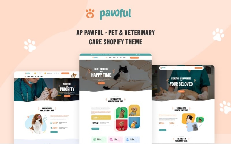 Ap Pawful - 宠物和兽医护理 Shopify 主题 #435843