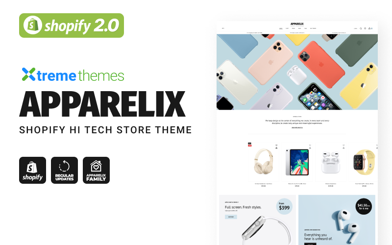 Apparelix Shopify 高科技商店主题 #264799