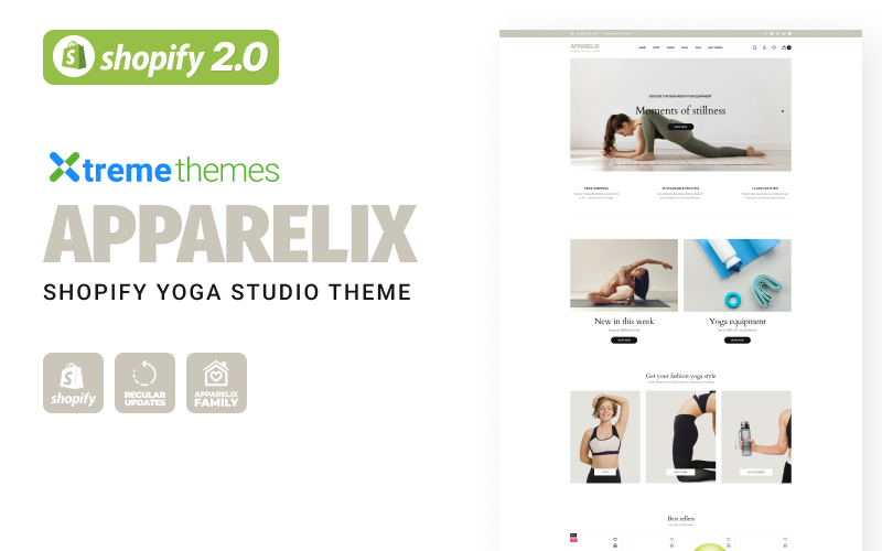 Apparelix Shopify 瑜伽工作室主题 #270065