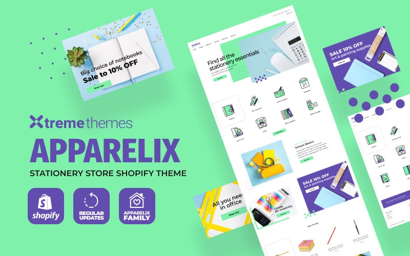 Apparelix-文具清洁Shopify主题 #110717