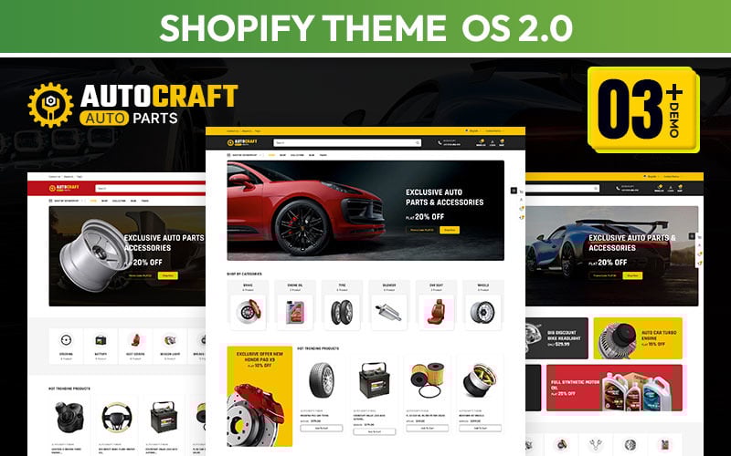 Autocraft - 汽车及零配件大型商店多用途 Shopify 2.0 响应式主题