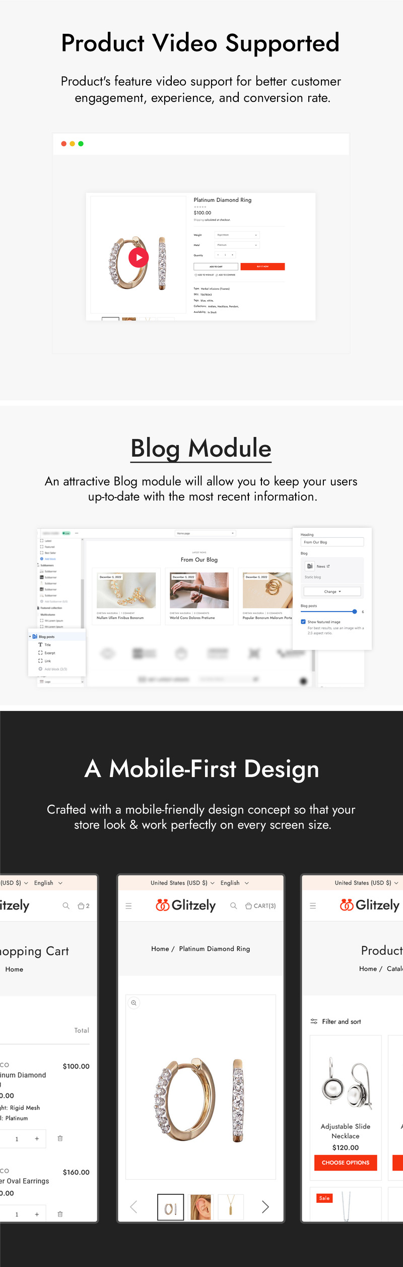 Glitzely 珠宝和钻石 Shopify 主题 #299881