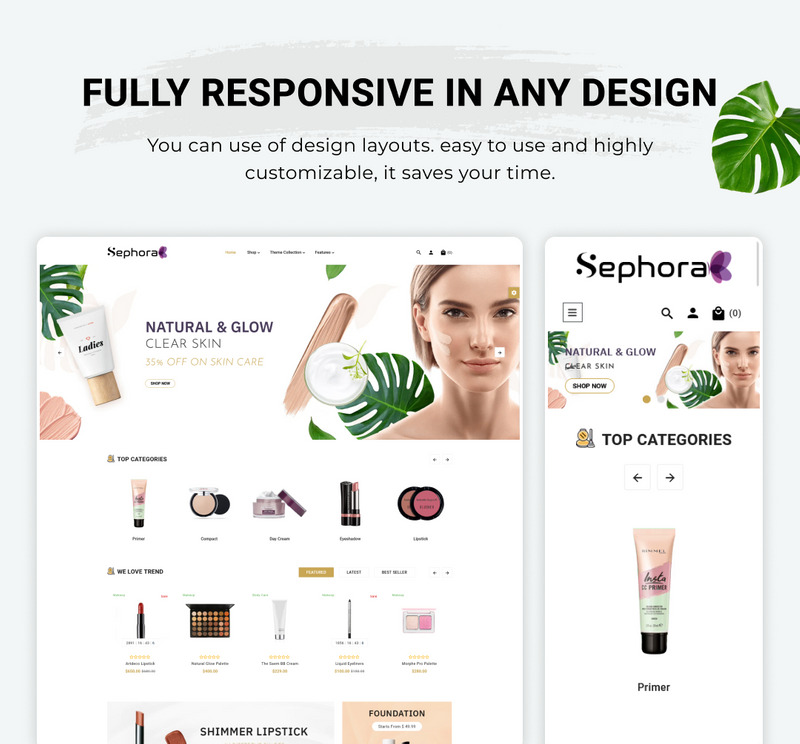 Sephoria Bio-Cosmetics Health-Beauty Shopify 2.0 响应式商店