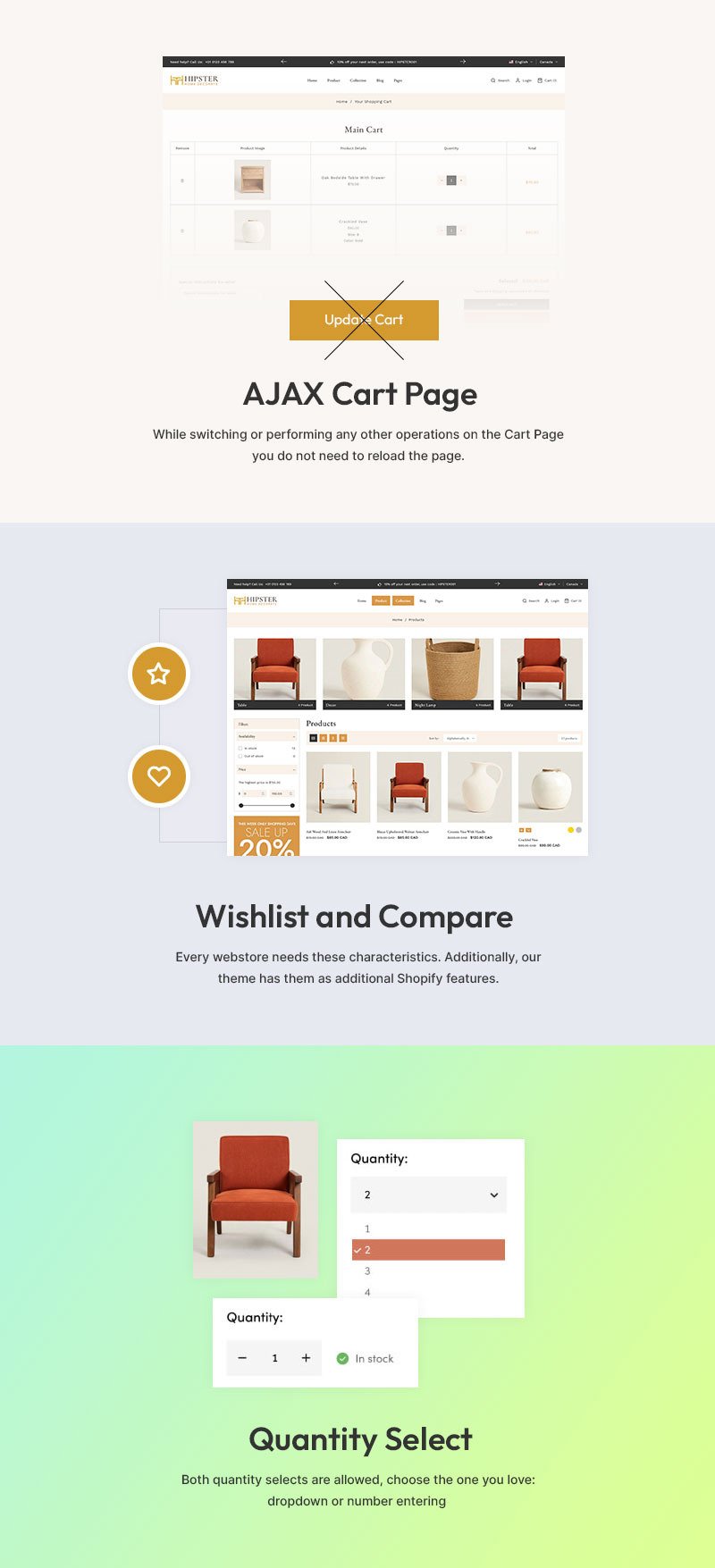 Hipster - 室内装饰和家居装饰商店多用途 Shopify 2.0 响应式主题