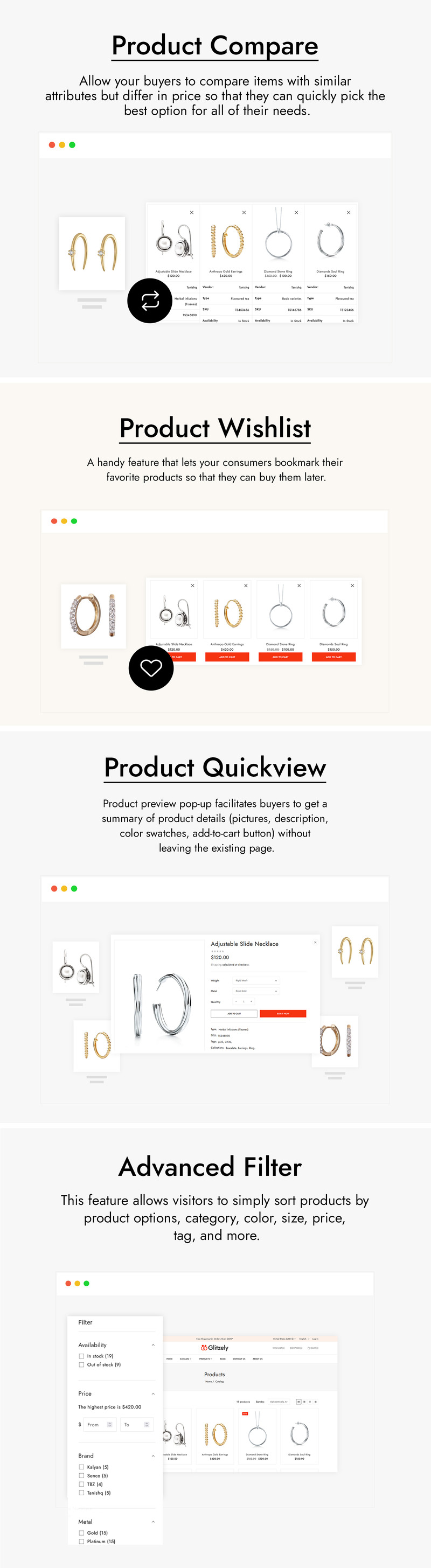 Glitzely 珠宝和钻石 Shopify 主题 #299881