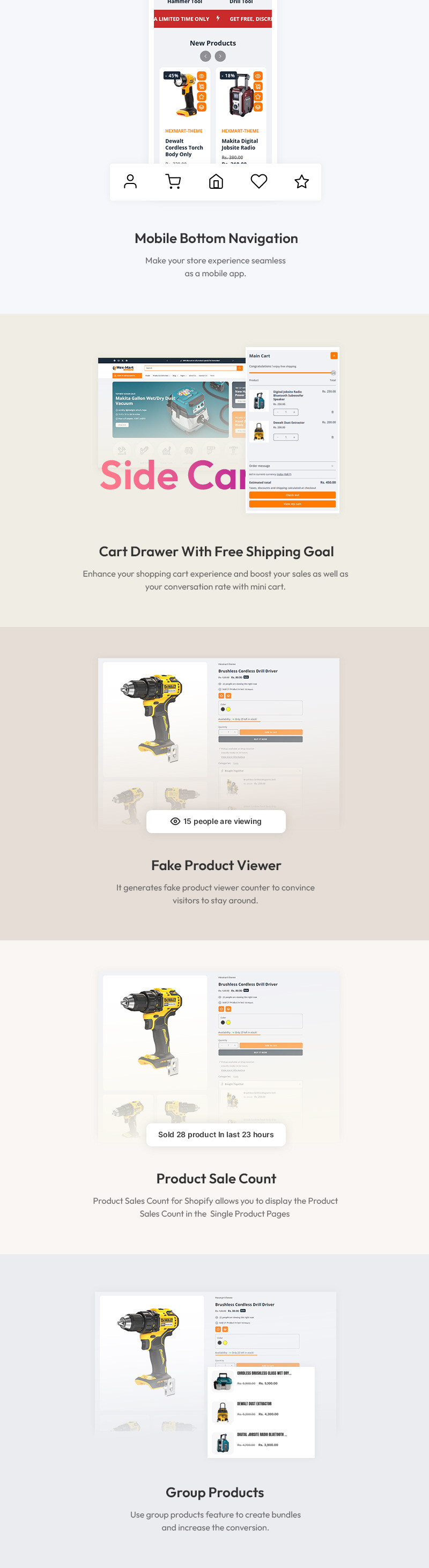 Hexmart - 建筑工具和设备商店多用途 Shopify 2.0 响应式主题