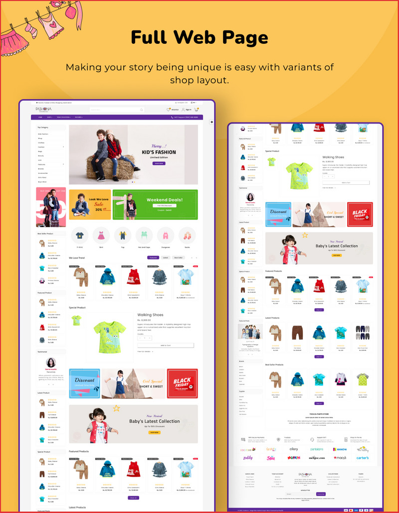 Fashona Children–Kids Fashion Shopify 2.0 响应式主题