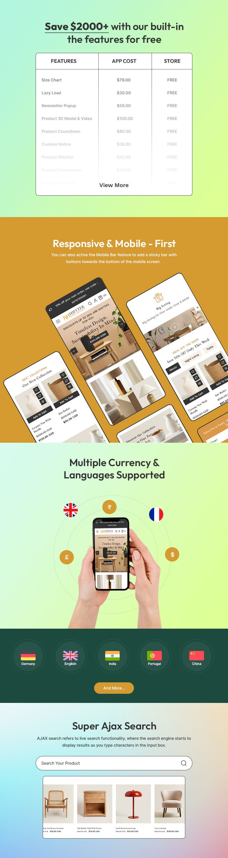 Hipster - 室内装饰和家居装饰商店多用途 Shopify 2.0 响应式主题