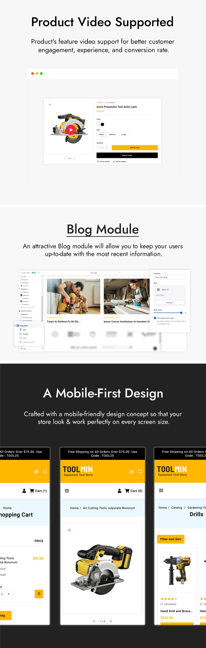 ToolMin - 电力设备工具商店 Shopify 主题 #300119