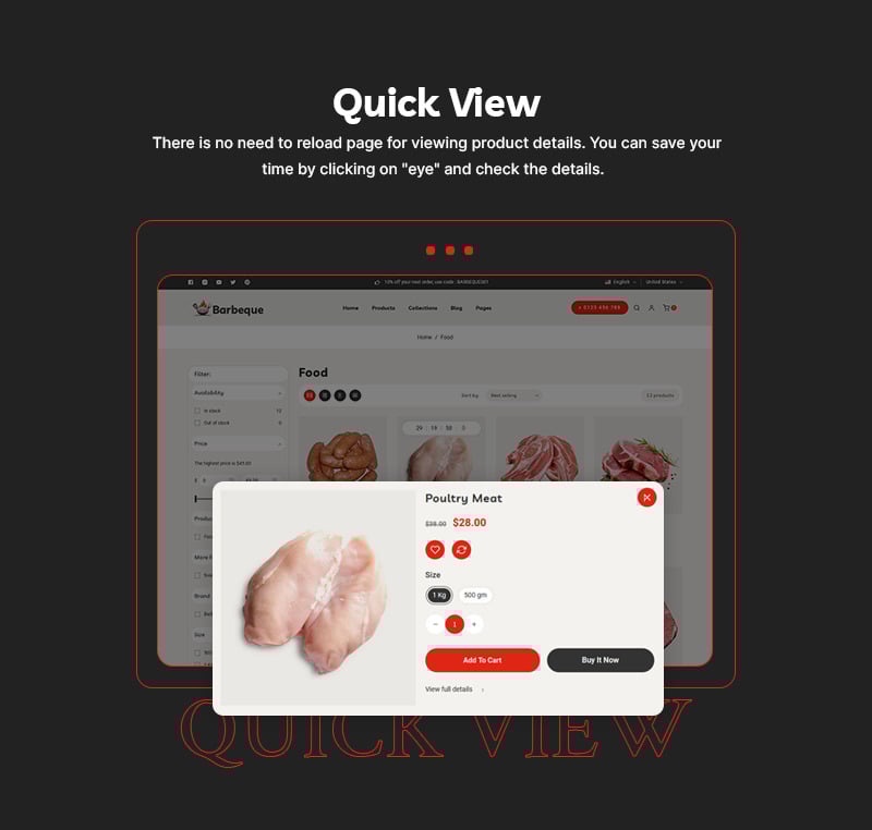 烧烤 - 烧烤、肉类食品和烧烤餐厅商店多用途 Shopify 2.0 响应式主题