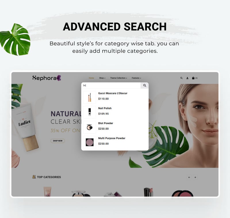 Sephoria Bio-Cosmetics Health-Beauty Shopify 2.0 响应式商店